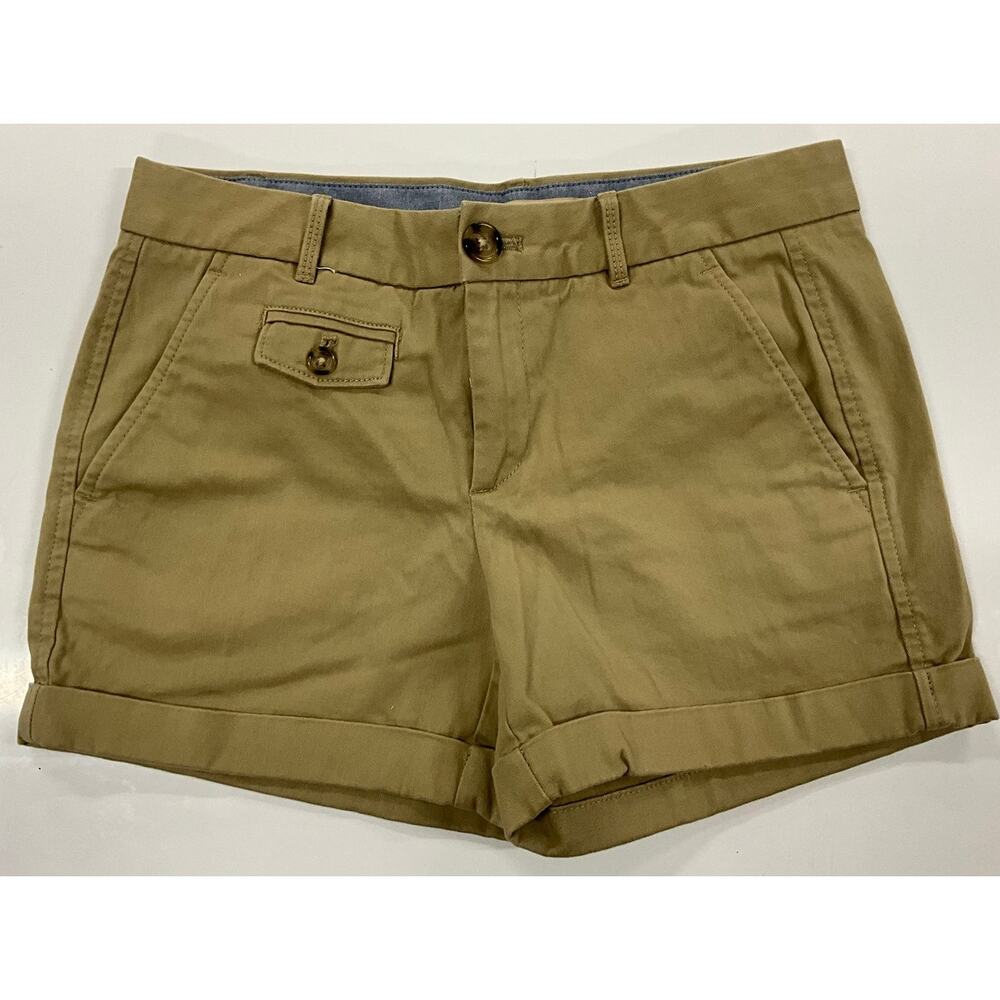 Women's Banana Republic Classic City Chinco Shorts Size 2 Petite Khaki